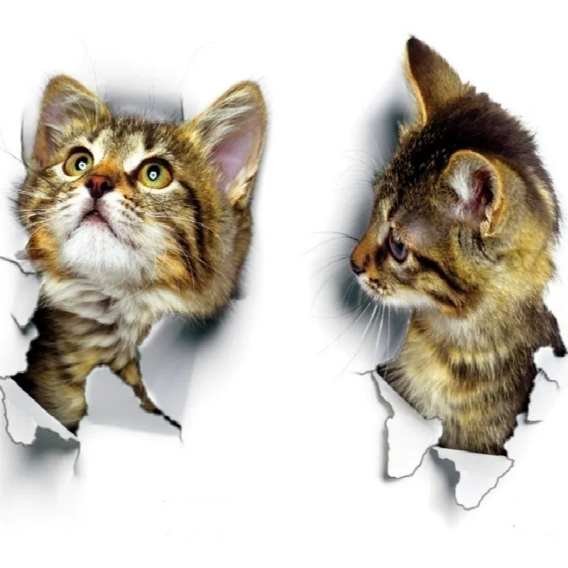 3pcs 3D Cute Cat Self-adhesive - Pvc Panel Background avaliação e preço