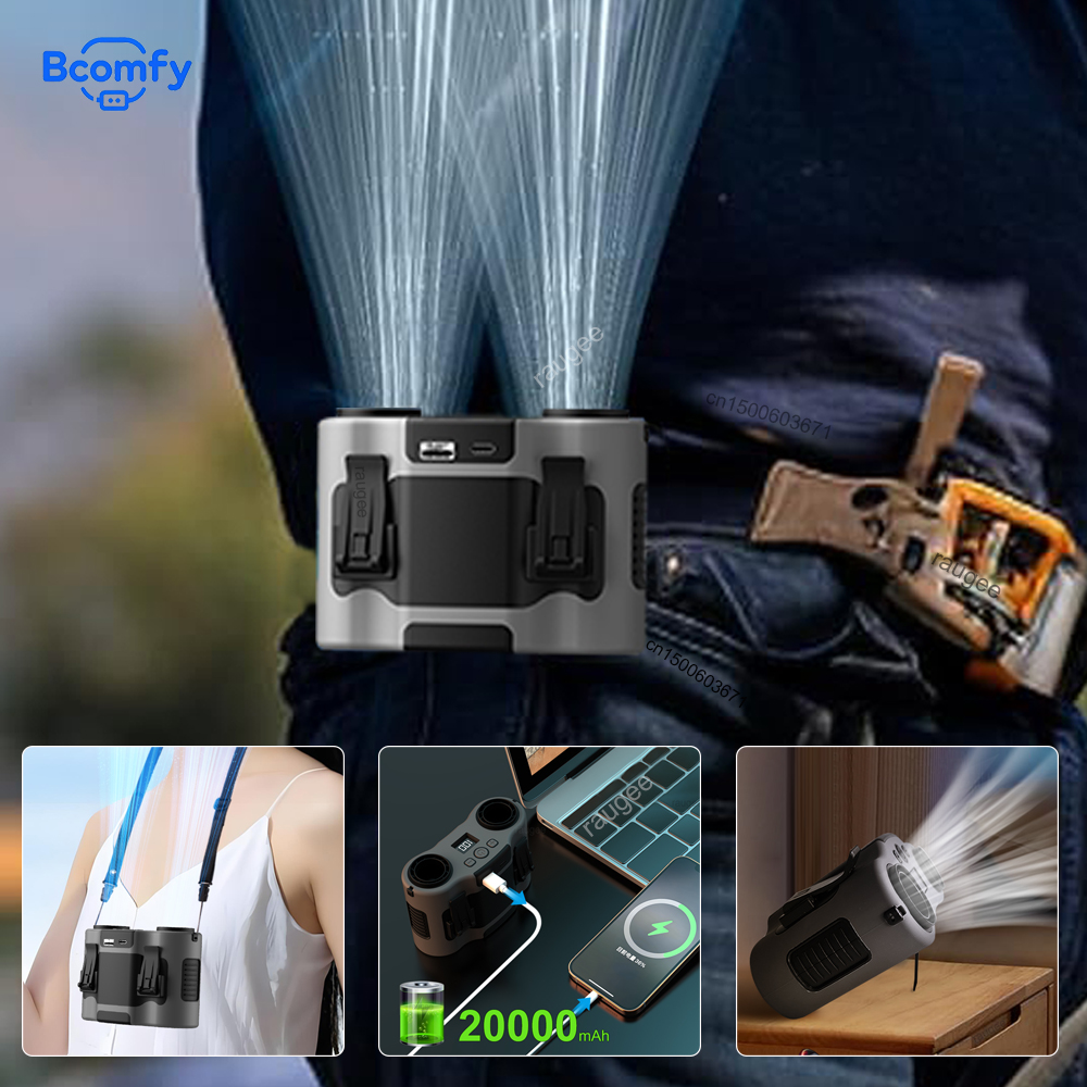20000mAh Waist Fan Portable Ou - Timer Dual Outlet avaliação e preço