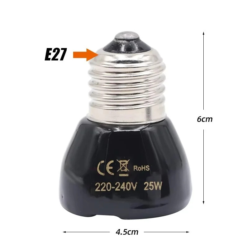 25/50/75/100W E27 Black Infrar - Ceramic Heat Emitter avaliação e preço