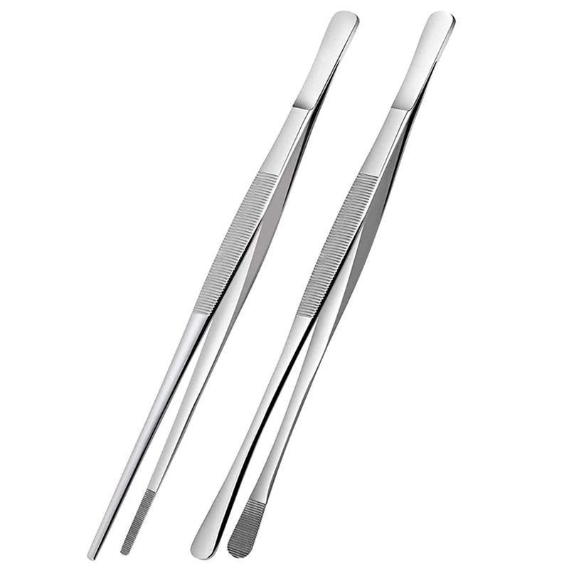 2Pcs 12-Inch Kitchen Cooking T - Feeding Tong Stainless avaliação e preço