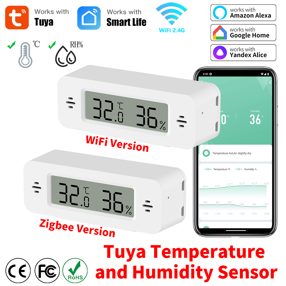 Tuya WiFi/Zigbee Temperature H - Digital Hygrometer Probe avaliação e preço