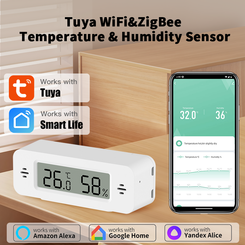Tuya WiFi/Zigbee Temperature H - Digital Hygrometer Probe avaliação e preço