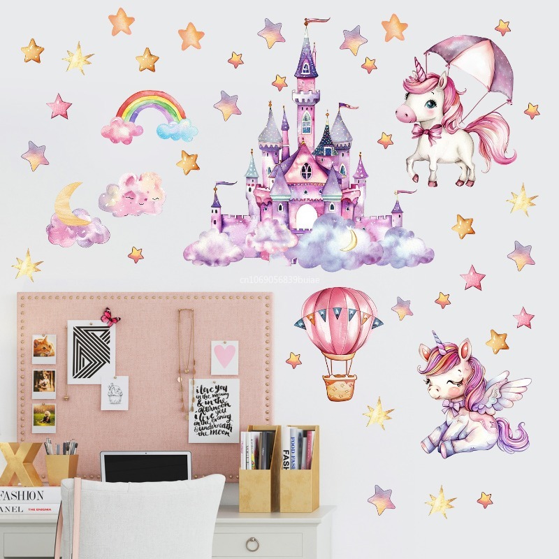 Unicorn Stars Luminous Wall St - Pvc Panel Background avaliação e preço