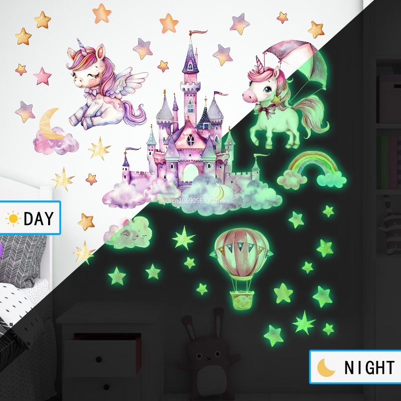 Unicorn Stars Luminous Wall St - Pvc Panel Background avaliação e preço