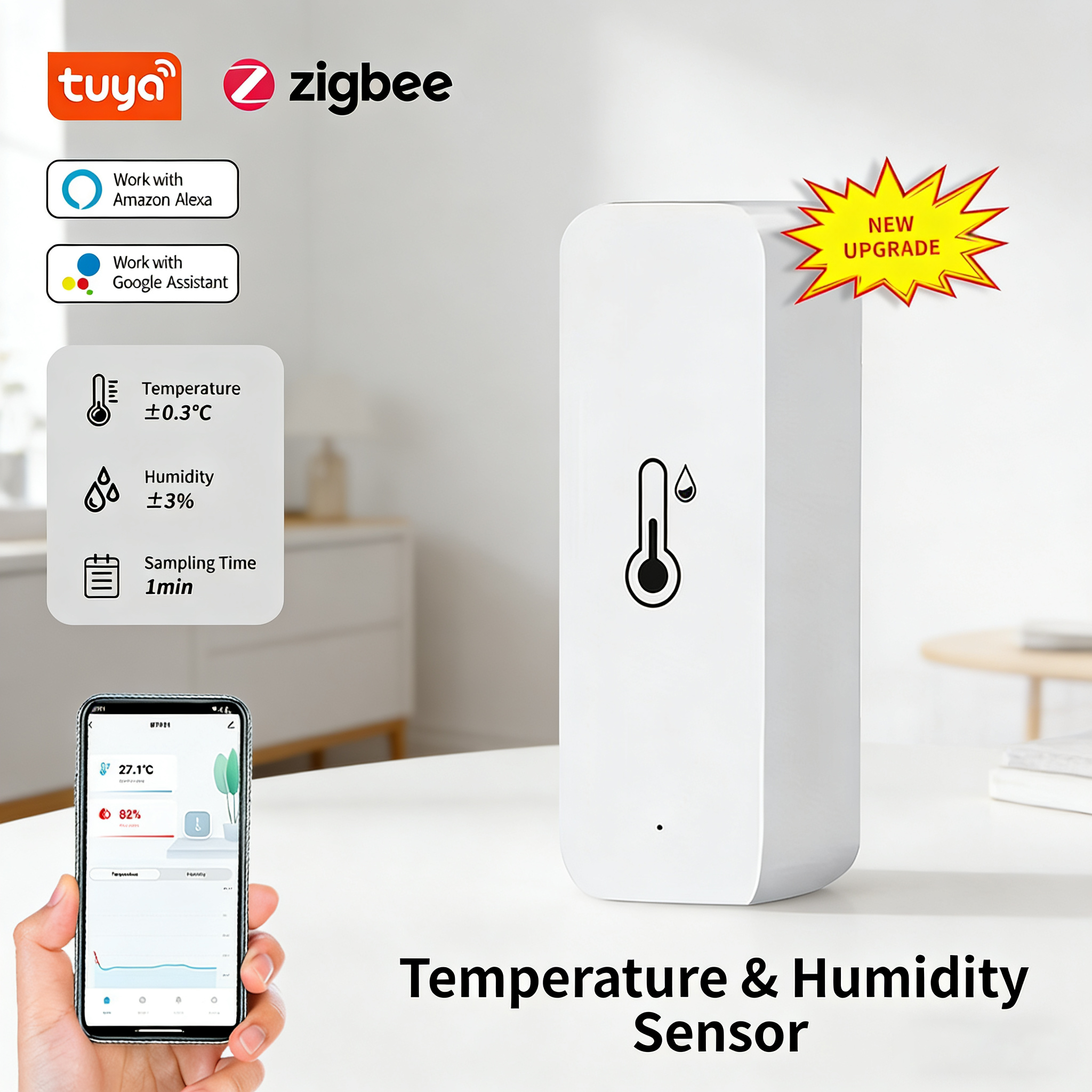 New Tuya Zigbee Smart Hygromet - Digital Hygrometer Probe avaliação e preço