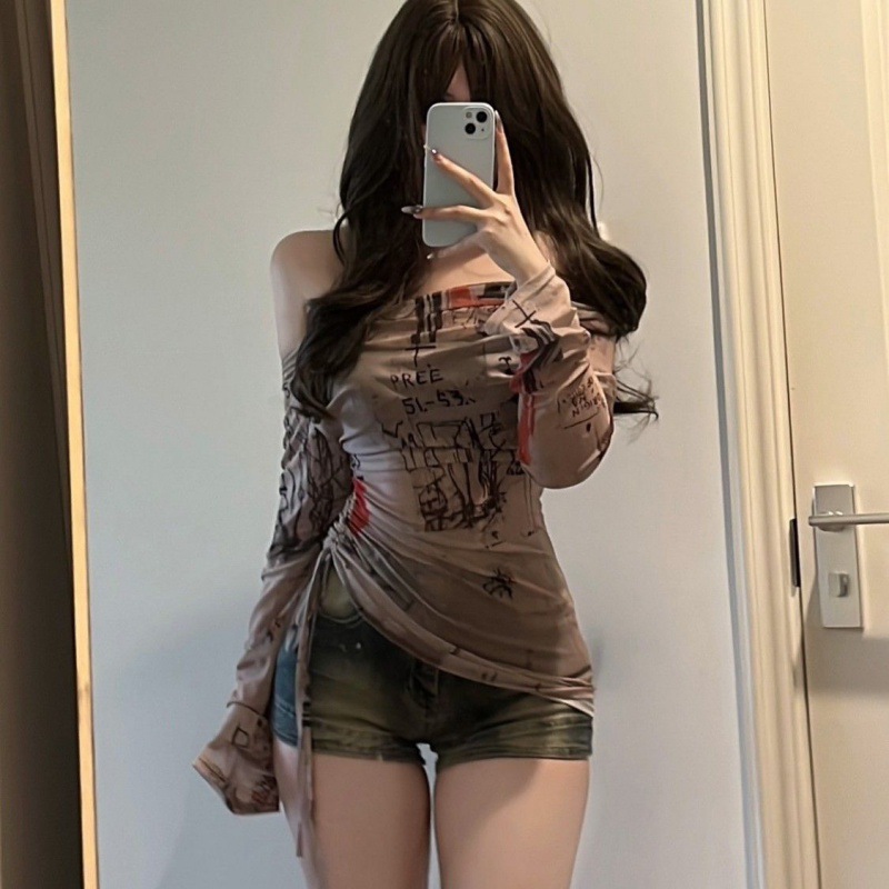 Long sleeved T-shirt spicy gir - Screen Top Mesh avaliação e preço