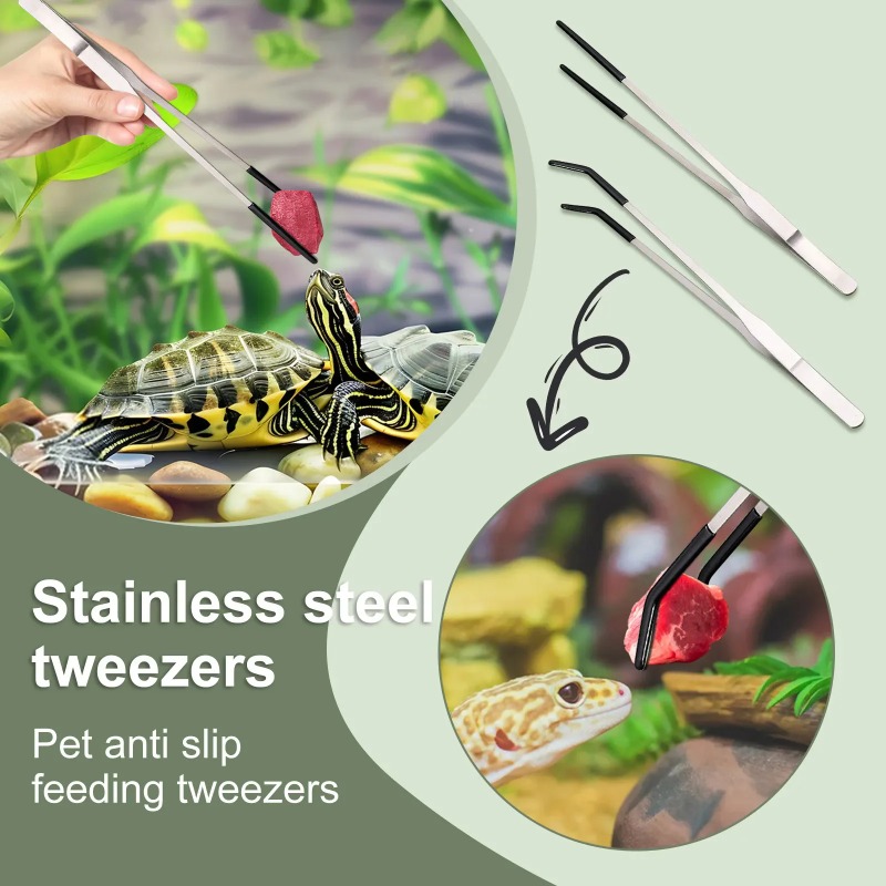 2pcs Bent Tip Tweezers For Cra - Feeding Tong Stainless avaliação e preço