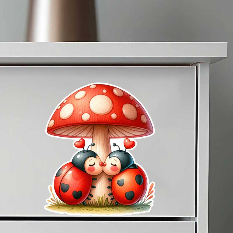 Cute Ladybug Wall Stickers Liv - Pvc Panel Background avaliação e preço
