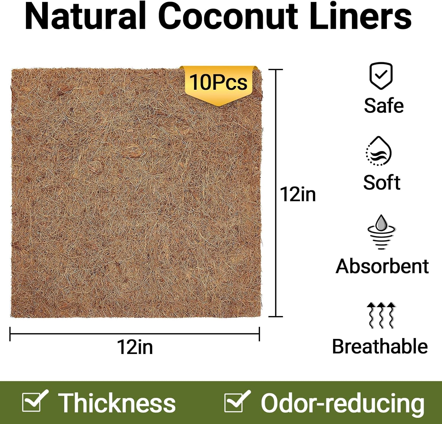 10 Pcs Reptile Carpet, 12x12 i - Substrate Coconut Fiber avaliação e preço