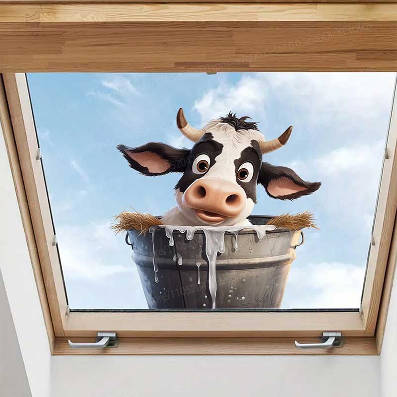 Cute Cow Wall Stickers Self-Ad - Pvc Panel Background avaliação e preço