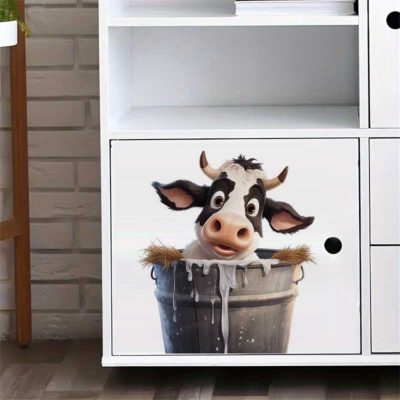 Cute Cow Wall Stickers Self-Ad - Pvc Panel Background avaliação e preço