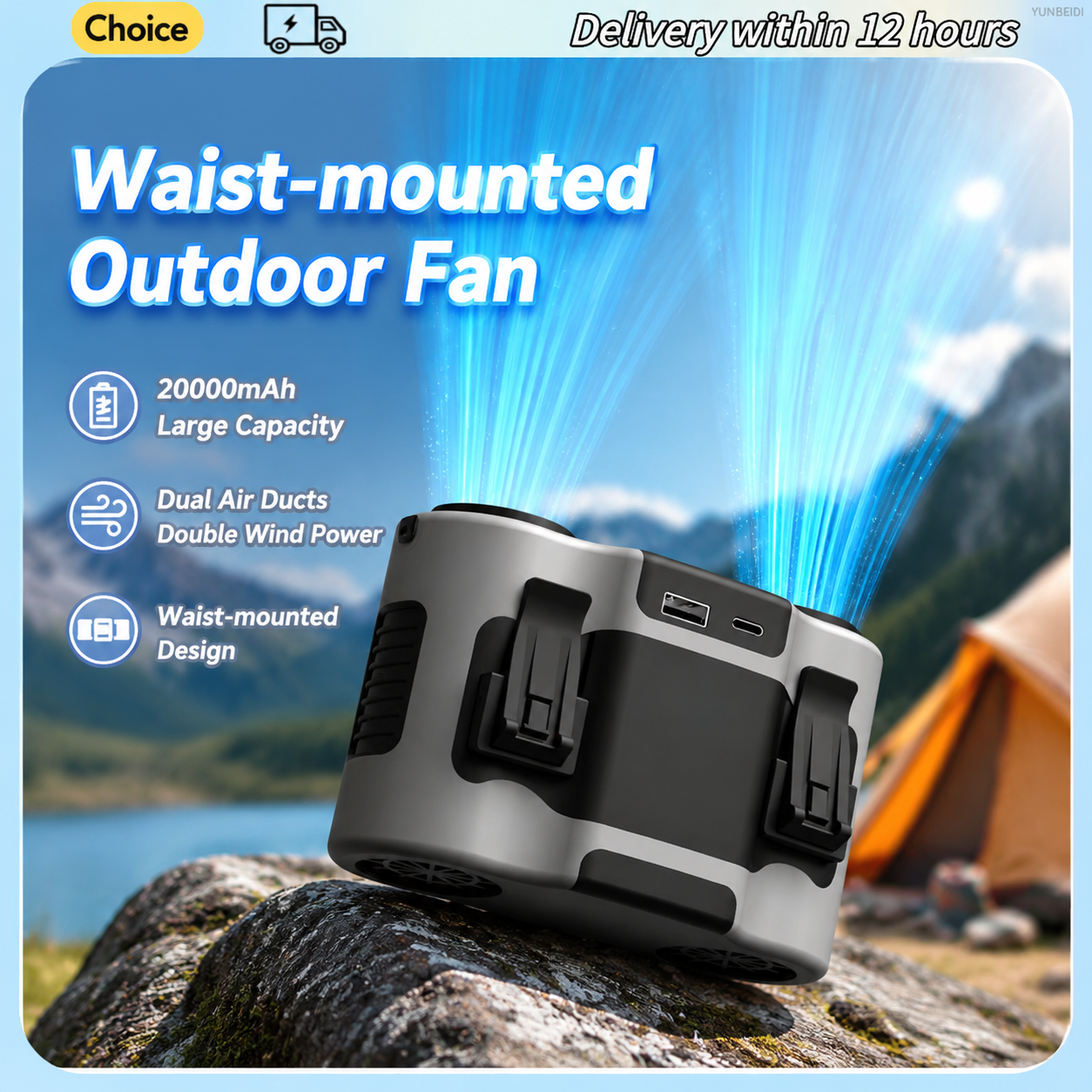 Portable Waist Clip Fan Mini U - Timer Dual Outlet avaliação e preço