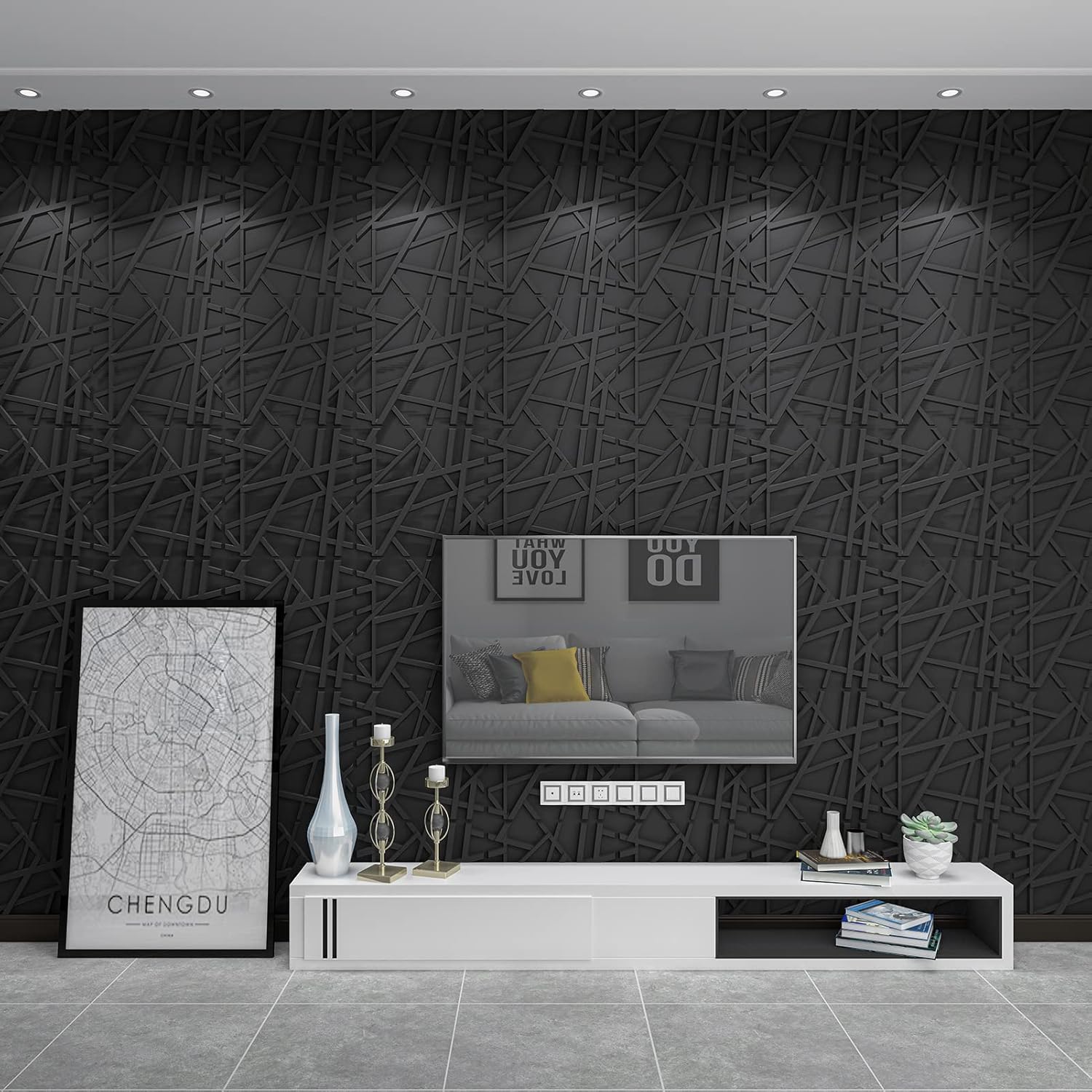 19.7x19.7in PVC Wall Panel Str - Pvc Panel Background avaliação e preço
