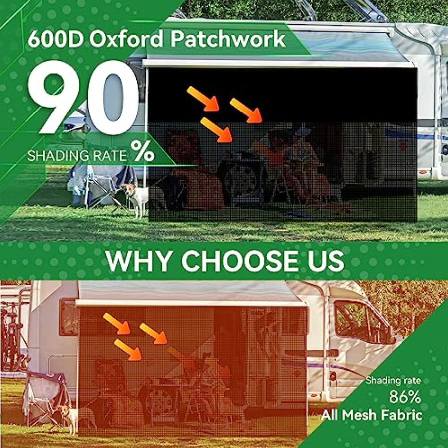 RV Awning Shade Screen 9' x 15 - Screen Top Mesh avaliação e preço
