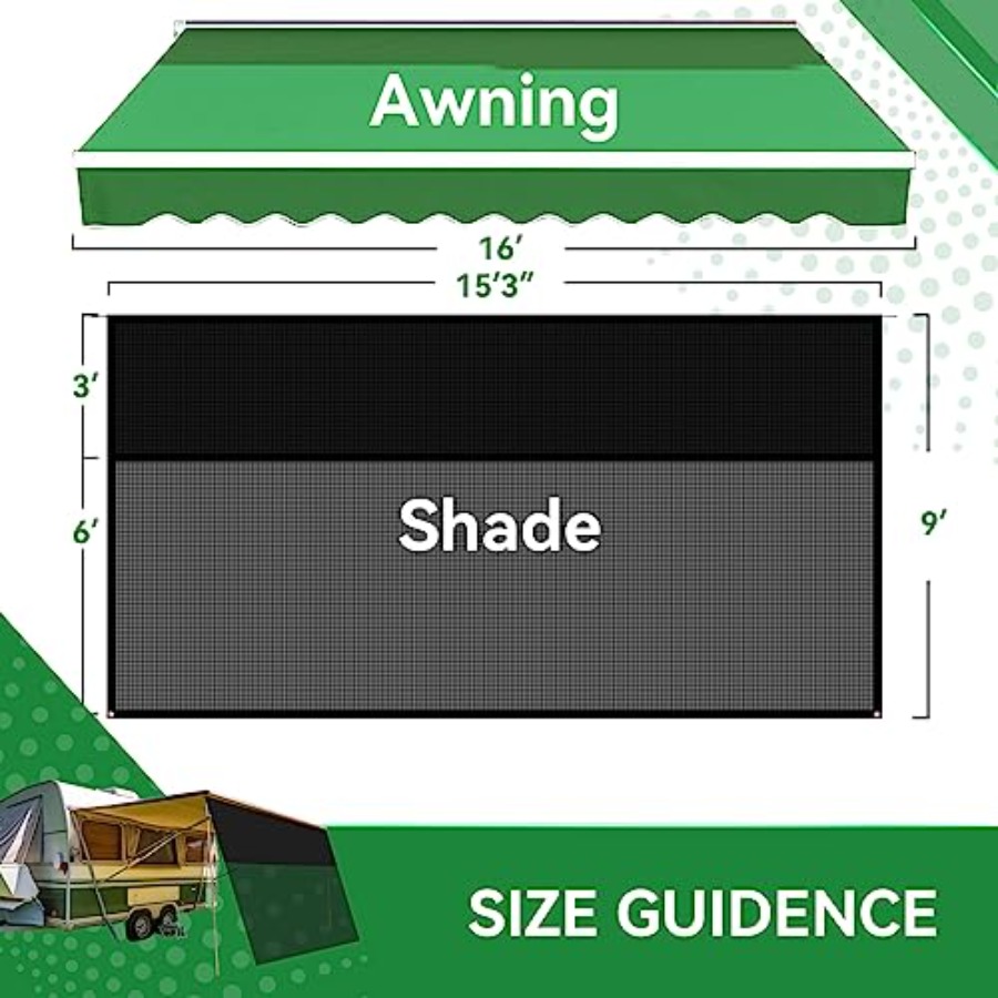 RV Awning Shade Screen 9' x 15 - Screen Top Mesh avaliação e preço