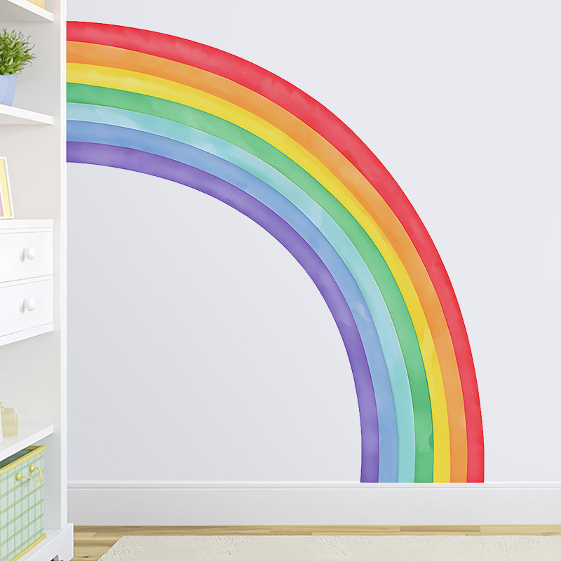 Large Rainbow Wall Stickers Se - Pvc Panel Background avaliação e preço